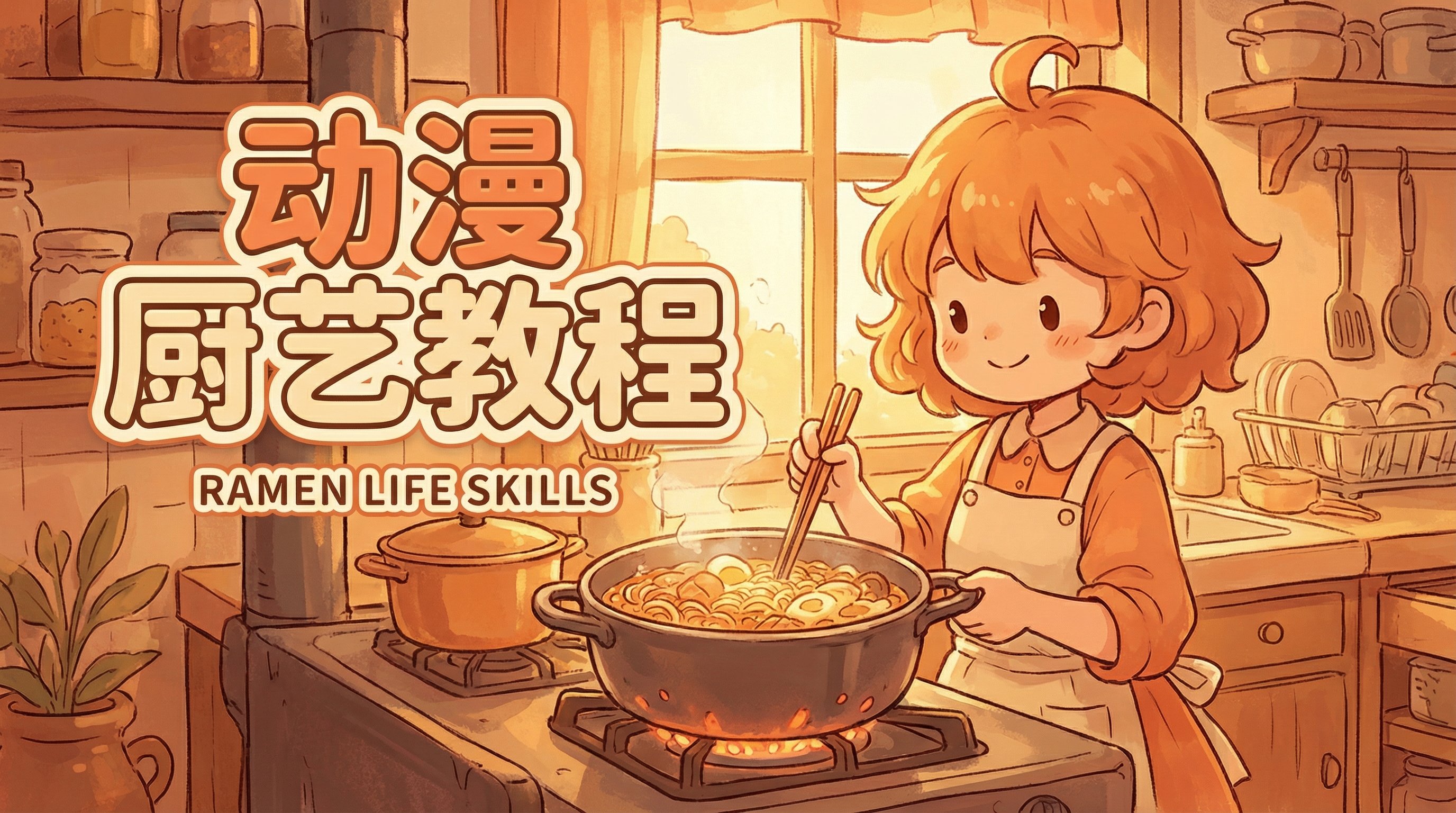 陈美娇动漫厨艺教程-拉面制作动漫演示